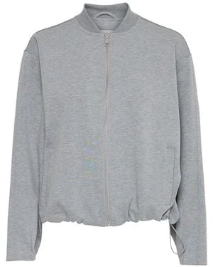 Ichi Zip-Sweatshirt Mit Durchgehendem Reißverschluss - Grau