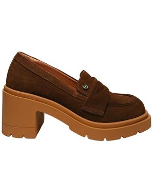 Pollini Schoenen ,Bruin ,Suède Mocassins Suède