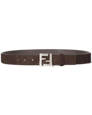 Fendi Accessoires ,Bruin ,Leer Squared Ff Belt