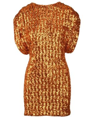 The Attico Kurzes Paillettenkleid Mit Reißverschluss - Braun