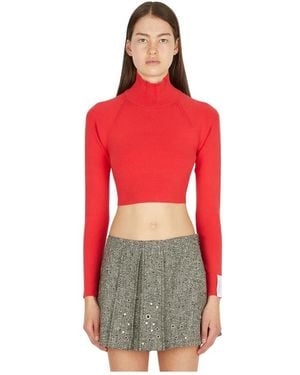 ROKH Truien & Vesten ,Rood ,Polyester Back Ribbon Cropped Mask Top