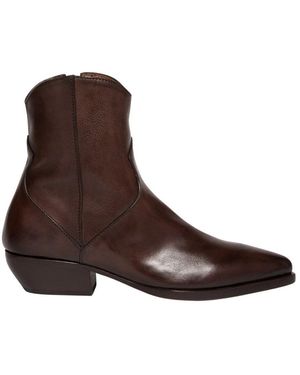 Elia Maurizi Handgefertigter brauner lederstiefelette