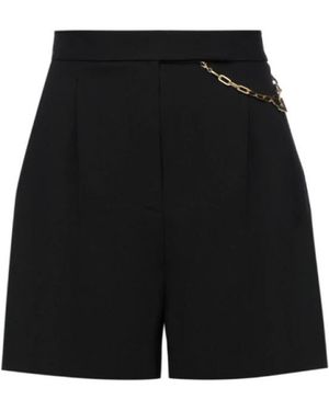 Elisabetta Franchi Gabardine Shorts Mit Schmucklogo - Schwarz