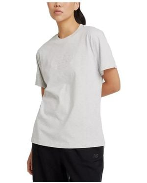 New Balance T-Shirt Embossed Logo Jersey T-Shir - Wit