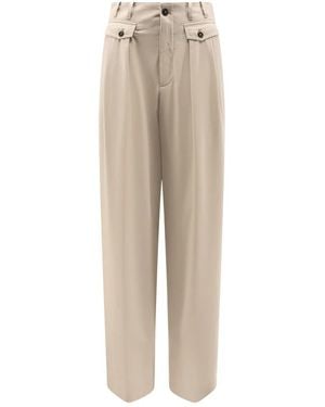 Closed Wide Trousers - Natural