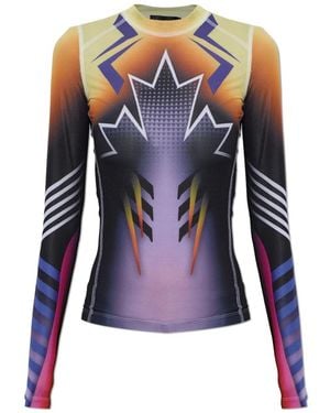 DSquared² Tops ,Veelkleurig ,Printed Top - Blauw