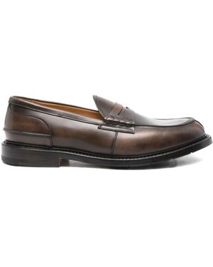 Premiata Braune Leder Penny Slot Flache Schuhe