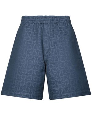 Givenchy Blaue Monogramm Bermudashorts