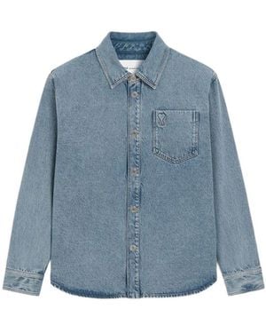 Ami Paris De Coeur Denim Shirt - Blauw