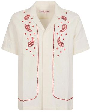 Orlebar Brown Overhemden ,Relaxed Fit Button-Down Overhemd Met Korte Mouwen - Wit
