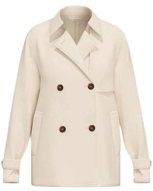 Marella Trenchcoat Dubbelgestikt Wit Wol - Naturel
