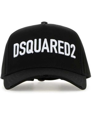 DSquared² Baumwollcap Mit Print Im Used-Look - Schwarz