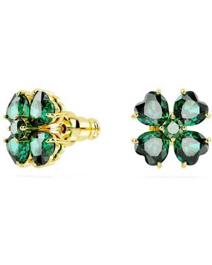 Swarovski 'Idyllia' Plated Metal Stud Earrings - Green