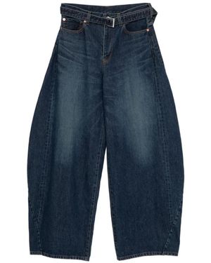 Sacai Jeans ,Blauw ,Katoen Loose-Fit Jeans