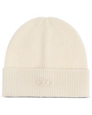 DIESEL Accessoires ,Wit ,Wol K-Coder-Fully B Ribbed Beanie - Naturel