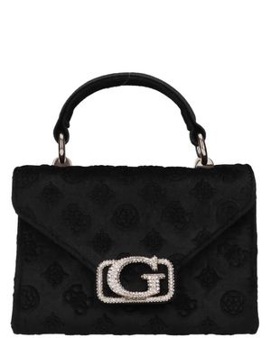 Guess Tassen ,Zwart ,4G Peony Embossed Velvet Bag