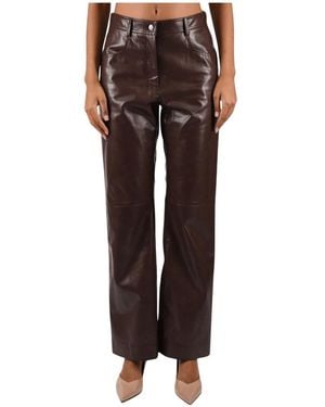 MSGM Straight Trousers - Marrone