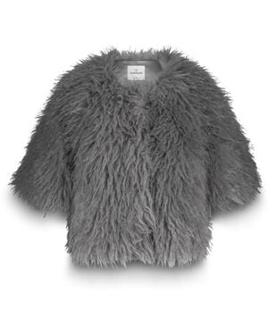 Summum Faux Furry Jacke Hellgrau Weste
