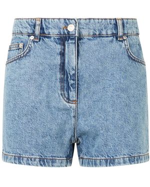 Moschino Lichtblauwe Denim Shorts Met Hoge Taille