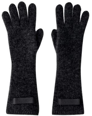 Jacquemus Schwarzes Geripptes Strick-Logo-Handgelenkband