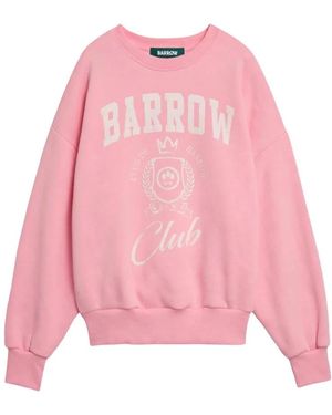 Barrow Hoodies & Sweatvesten ,Roze ,Katoen Sweatshirt Met Open Rug