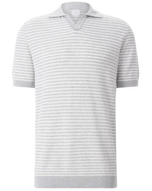 Eleventy Tops ,Grijs ,Katoen Polo Shirt - Wit