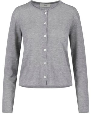 DUNST Summer Essential Crewneck Cardigan - Grijs
