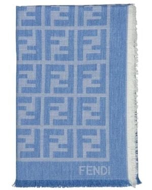 Fendi Monogram Seidenschal - Blau