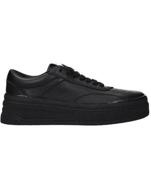 Jil Sander Leder Plateau-Sneaker - Schwarz