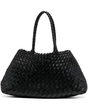 Dragon Diffusion Santa Croce Grote Handgeweven Mand Tote Bag - Zwart