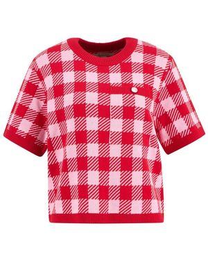 Barbour Esther Gingham Rundhals-Pullover - Rot