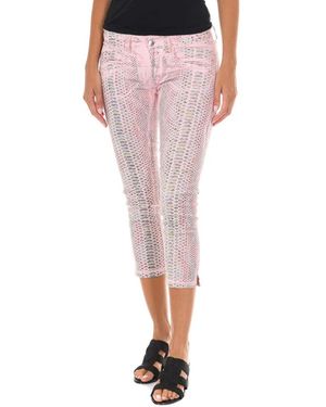 Met Slim Fit Denim Capri Hose - Pink