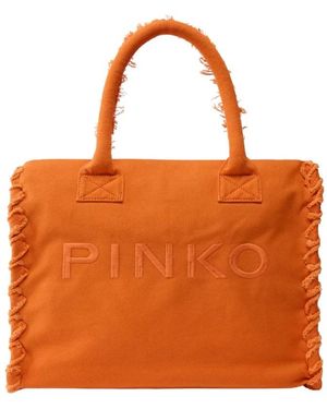 Pinko Tassen ,Oranje ,Katoen Strand Shopper