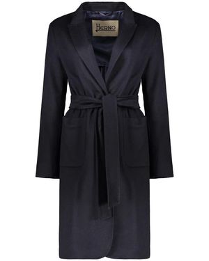 Herno Belted Coats - Blue