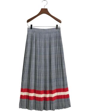GANT Rokken ,Blauw ,Polyester Geplooide Rok Met Ruitprint