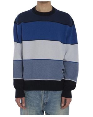 Dior Cd Diamond Patch Gestreifter Pullover - Blau