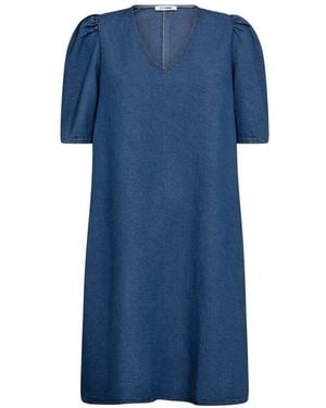 co'couture Denim V-Kleid - Blau