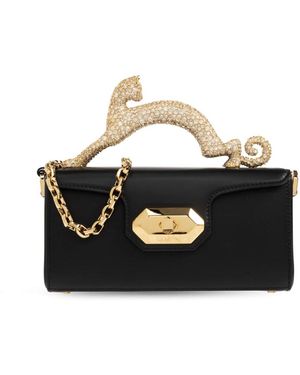 Lanvin Tassen ,Zwart ,Leer Pencil Cat Nano Tas