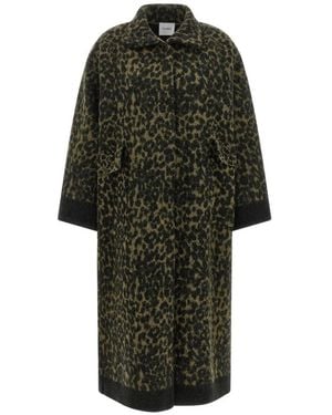 Nude Single-Breasted Coats - Green