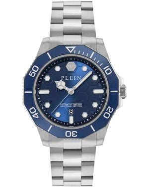 Philipp Plein Accessoires ,Grijs ,Aquastorm Horloge - Blauw