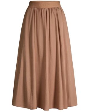 Joop! Katoenen Rok Met Elastische Logoband - Bruin