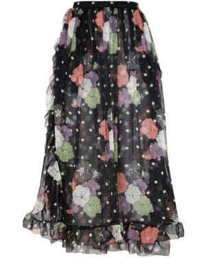Etro Chic Silk Skirt With Ruffled Bow Closure - Black