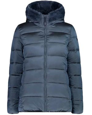 CMP Jassen ,Blauw ,Nepbont Blauwe Winterjas Met Synthetische Bont