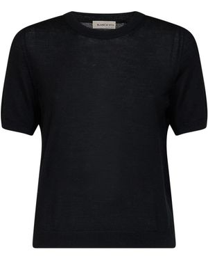 Blanca Vita Round-Neck Knitwear - Black