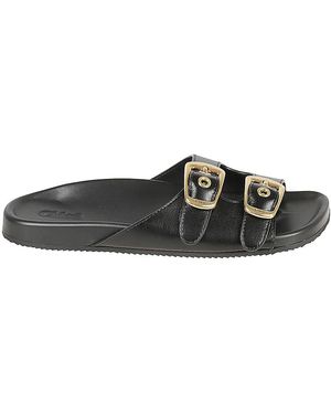 Chloé Schoenen ,Zwart ,Leer Zwarte Sandalen Polly Stijl