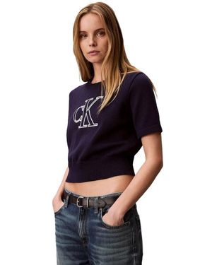 Calvin Klein Kabelgebreide Cardigan - Blauw