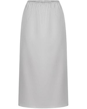 Rier Rokken ,Grijs ,Katoen Elastische Taille Midi Rok