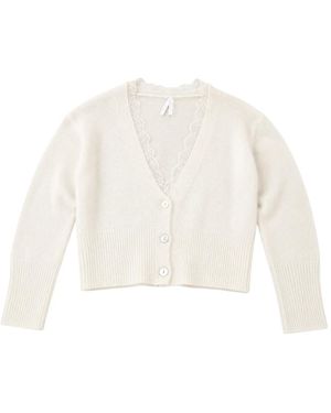 Imperial Gebreide Cardigan Met Kantdetail - Wit