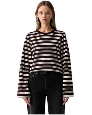 Barbour Gestreept Longsleeve Top - Zwart