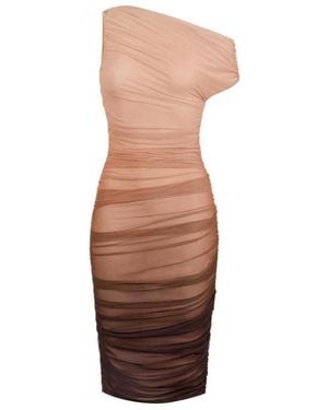 Elisabetta Franchi Fitted Tulle Dress - Brown